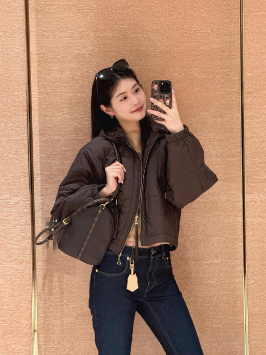 驴家 25秋冬新款 束腰老花连帽外套(TM) 商品图1