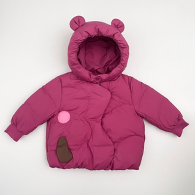 兔兔小布不对称门襟撞色贴布泡泡服