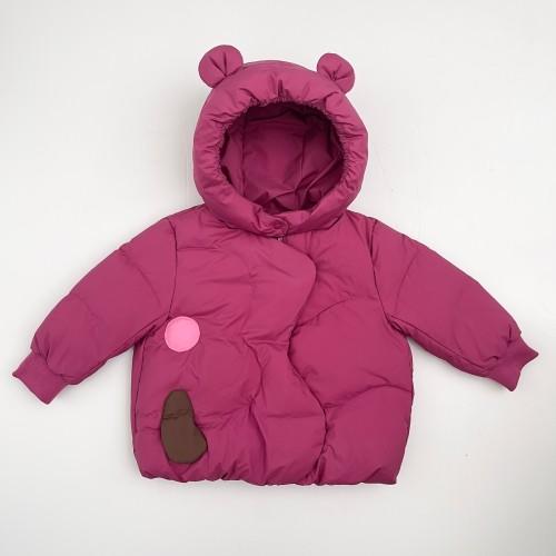 兔兔小布不对称门襟撞色贴布泡泡服 商品图0