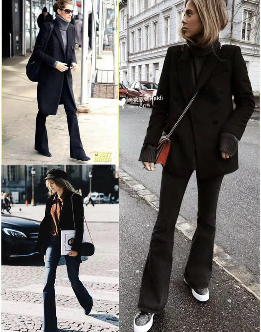 Miss25加绒弹力高腰微喇裤牛仔裤112105 商品图7