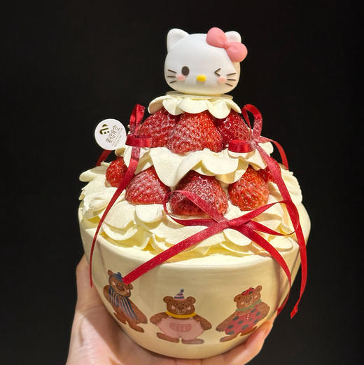 Hello kitty草莓碗（直径约14cm）一层草莓酱一层新鲜草莓 商品图0