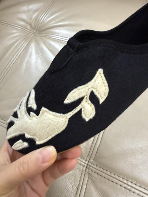 1122-2 松弛慵懒 lp秋冬 黑色羊绒面 鹿皮鞋垫 真皮底 可踩跟芭蕾鞋 轻便乐福鞋 商品图8