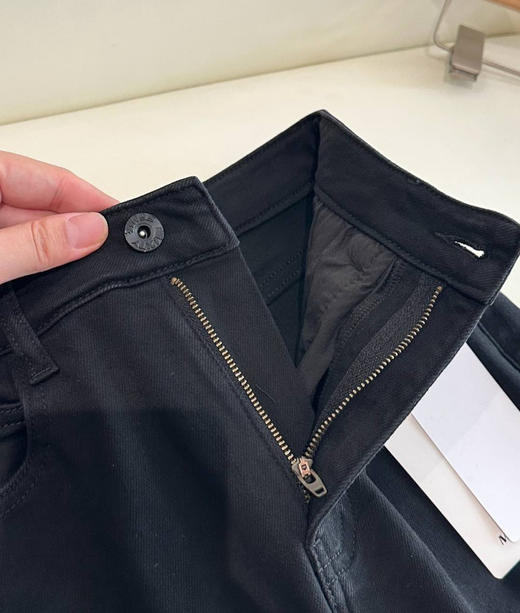 Miss25加绒弹力高腰微喇裤牛仔裤112105 商品图6