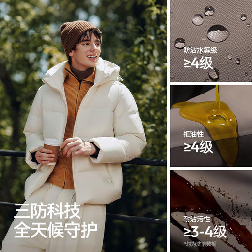 【爆品主推】轻松羽绒|森马羽绒服男三防外套情侣冬装2025新款连帽上衣抗静电 商品图1
