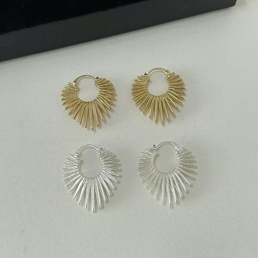 设计感细腻太阳花光芒金属耳圈-纪念日百货门店同款167796071 商品图3