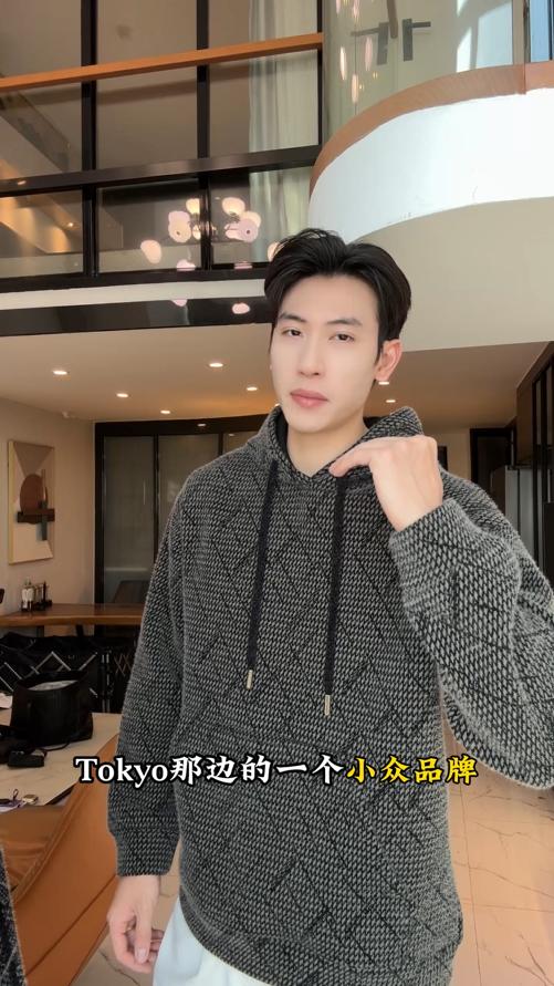 WY1297SDSA秋冬新款痞帅男装韩版潮牌线条抽绳连卫衣百搭宽松套头上衣 商品图0