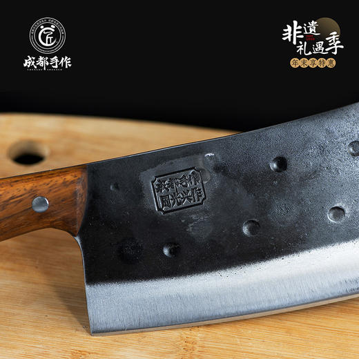 #非遗礼遇季#【周光兴作刀具】成都手作周光兴作大师系列/大厨切片刀/480斩骨刀/170多用尖刀  切菜切肉砍骨剁骨剔  骨刀【非遗技艺】【手工锻打】锰钢夹钢老式刀具  清仓活动售完即止 商品图4