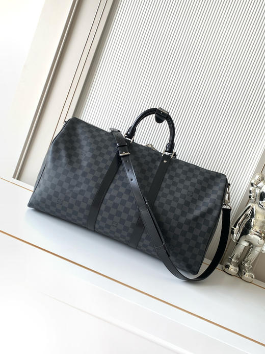 秋冬特惠💰中号45cm💰1430 大号50cm💰1530 特大号55cm💰1630 渠道级LV【精钢五金 MB163c01变码芯片】M41418 M41416 M41414黑格旅行手提包 商品图2