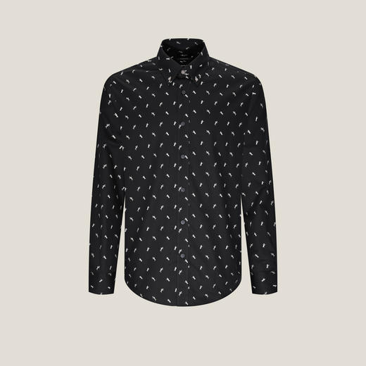 G2000男装FW25【纯棉/抗皱免烫】马年印花长袖休闲衬衫56120858 商品图0