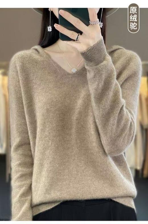 天衣无缝小V领连帽羊毛衫 商品图4