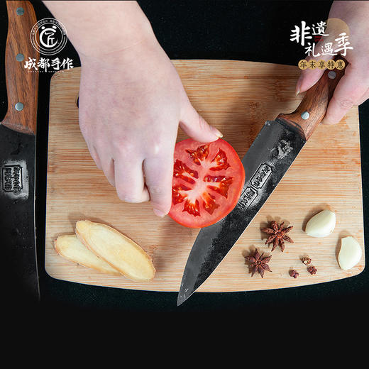 #非遗礼遇季#【周光兴作刀具】成都手作周光兴作大师系列/大厨切片刀/480斩骨刀/170多用尖刀  切菜切肉砍骨剁骨剔  骨刀【非遗技艺】【手工锻打】锰钢夹钢老式刀具  清仓活动售完即止 商品图3
