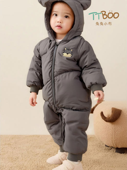 兔兔小布立体小老虎羽绒爬服 商品图0