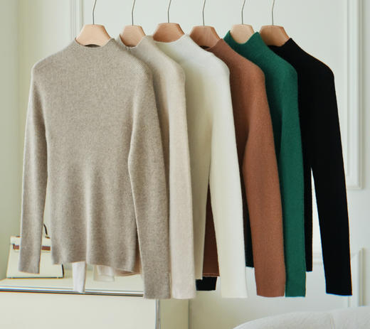 🏆100%纯山羊绒！鄂尔多斯工厂直出❗️金标❗️【女士半高领修身坑条打底衫】集团亏清 本团1折不到！要高货的看过来！✅金标水洗唛，无缝一体成衣设计！礼盒包装！✅半高领领型！秋冬顶好搭的款式！ 商品图0