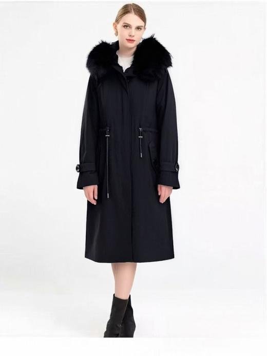 皮草可拆卸派克【派克服】獭兔毛真毛皮➕貉子毛领！！长款派克服皮草秋冬大衣-喜出 商品图1