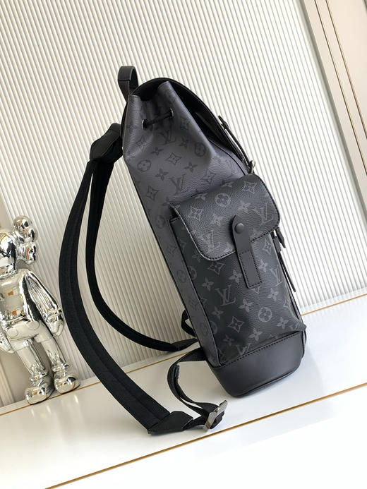 秋冬特惠💰1570 渠道级LV【全钢五金 MB163c01变码芯片】te级LV 全套包装 M45419黑拼灰花 本款Christopher中号双肩包 商品图1