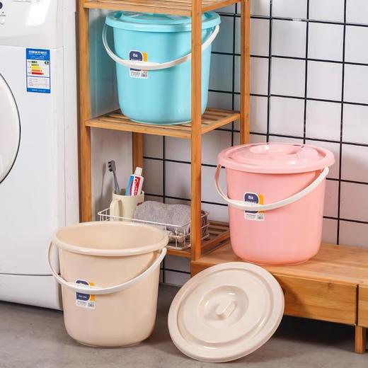 带盖小水桶 塑料迷你桶 小塑料桶搞卫生清洁桶美术洗笔桶钓鱼桶手提水桶手提收纳桶随机颜色1个 商品图1