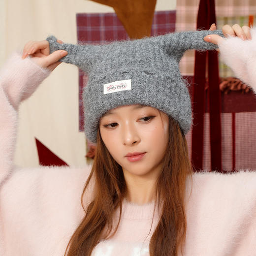 卷毛小狗小耳朵毛线帽帽子-纪念日百货门店同款167997893 商品图3