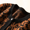 豹富美学~100%小山羊绒复古咖色豹纹加厚羊绒开衫外套 商品缩略图3