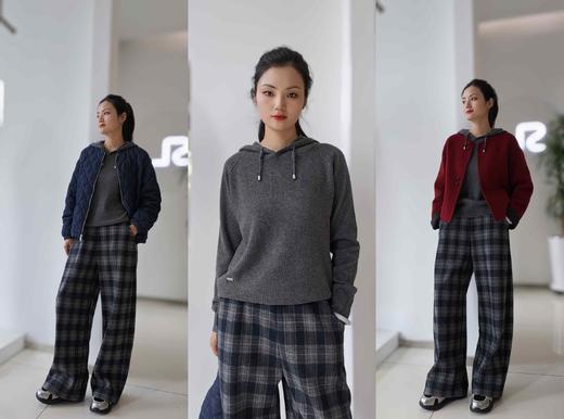 502909加绒格子阔腿裤 商品图3