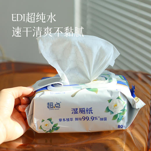 【湿厕纸】湿擦不易掉絮   擦除99.9%细菌 直接扔马桶可冲散 预售5天 商品图4