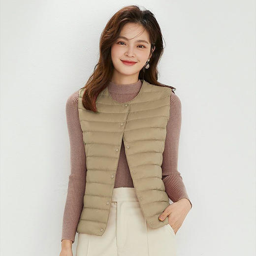 花羽辰 轻薄羽绒内胆 男女款 马甲/长袖 可变V领 基础修身 内胆保暖 多色可选 商品图6