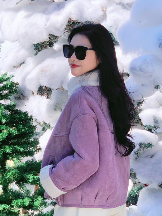 【百图lulu定制】【牧羊人麂皮外套】皮毛一体 外麂皮 内羊羔毛 防风保暖外套 商品图1