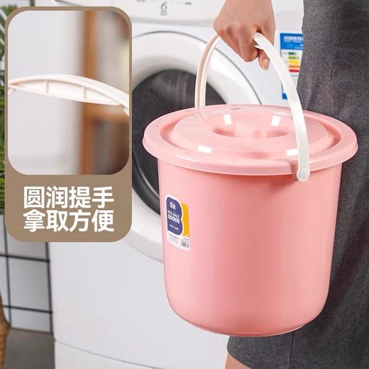 带盖小水桶 塑料迷你桶 小塑料桶搞卫生清洁桶美术洗笔桶钓鱼桶手提水桶手提收纳桶随机颜色1个 商品图4