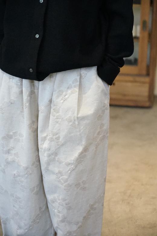 Tumugu 提花织图案阔腿裤休闲裤(2色可选) 商品图1