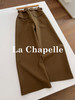 会员福利【高支斜纹+久坐顺直】拉夏贝尔/La Chapelle高腰微廓显瘦直筒裤~质感百搭加厚休闲裤（含腰带） 商品缩略图5