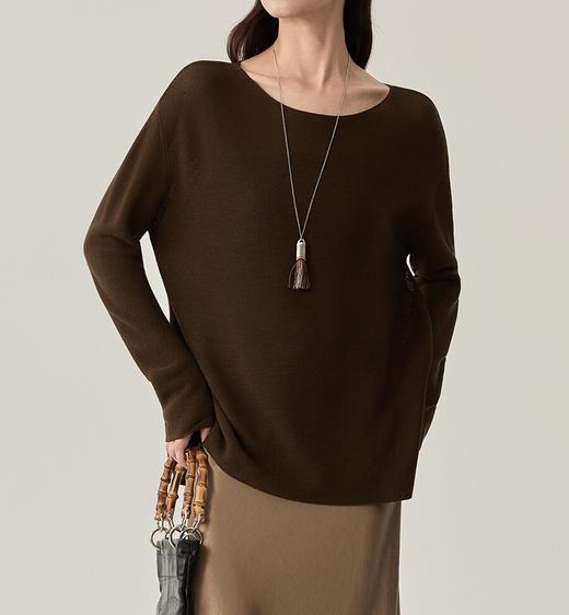 真丝绵羊毛大圆领H型套头衫 商品图0