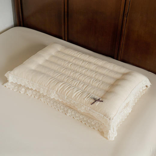 自然醒蕾丝花边棉麻定型低枕亚麻低枕头蕾丝花边成人枕芯XK 商品图4