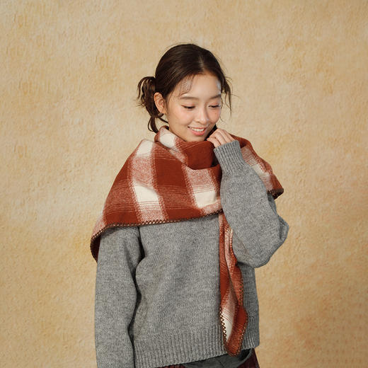复古格纹多用披肩女围巾-纪念日百货门店同款166595471 商品图2