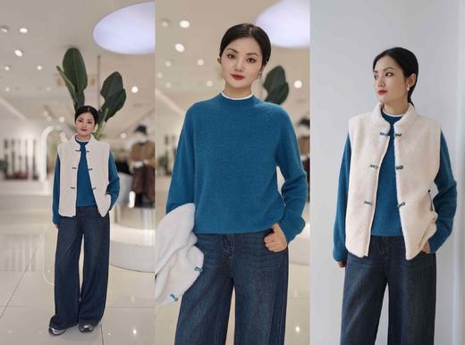 581331植绒阔腿牛仔裤 商品图3