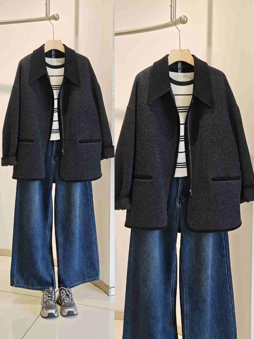 581331植绒阔腿牛仔裤 商品图2