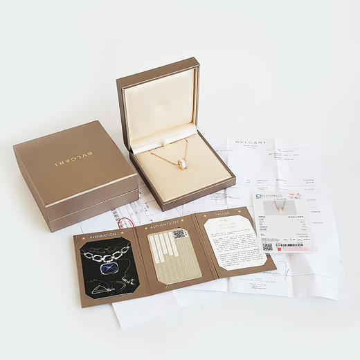 【95新】BVLGARI宝格丽B.zero1系列35005318K玫瑰金白陶瓷双排钻弹簧项链中性款151125AK01 商品图1