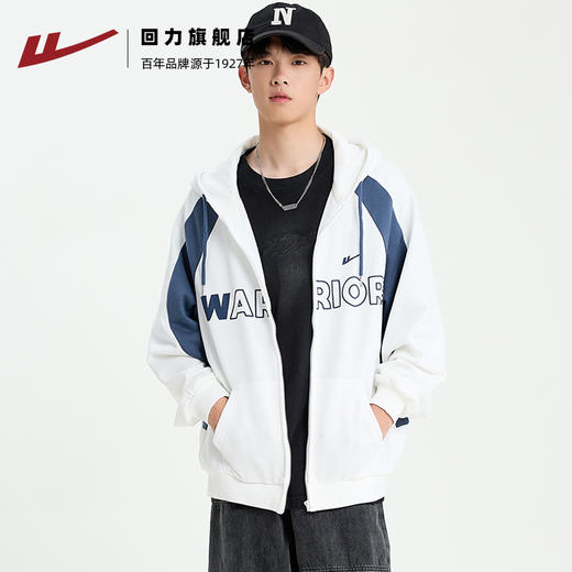 回力开衫卫衣外套男春秋款2025新款美式复古连帽潮牌男士上衣宽松 商品图2