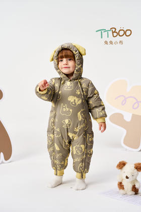兔兔小布小狗数码印花羽绒爬服