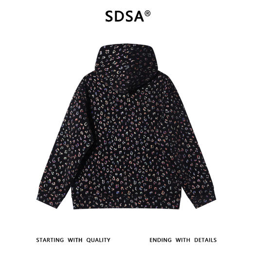 WY1430SDSA男士秋冬新款痞帅男装韩版满印彩色刺绣抽绳连帽卫衣百搭时尚 商品图5