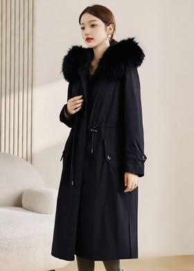 皮草可拆卸派克【派克服】獭兔毛真毛皮➕貉子毛领！！长款派克服皮草秋冬大衣-喜出