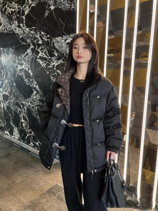 驴家 25秋冬新款 老花内里立领羽绒服外套(TM) 商品图2