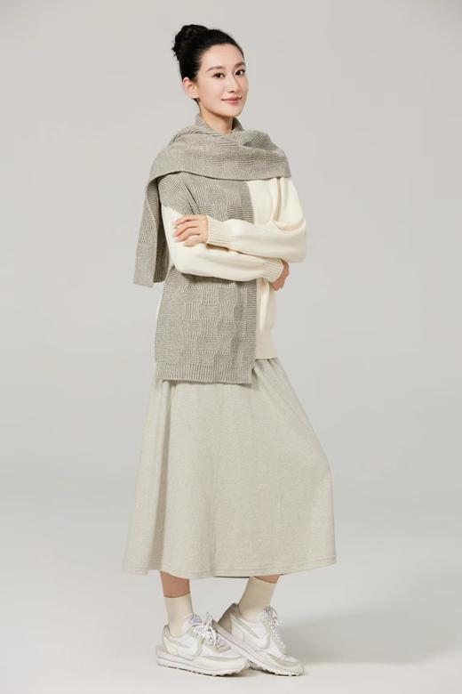 素道有机彩棉纯棉灰色针织围巾 商品图3