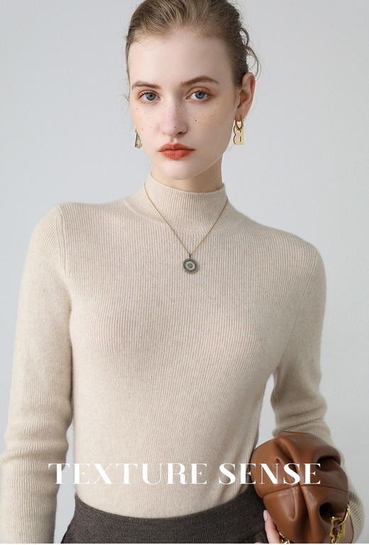 🏆100%纯山羊绒！鄂尔多斯工厂直出❗️金标❗️【女士半高领修身坑条打底衫】集团亏清 本团1折不到！要高货的看过来！✅金标水洗唛，无缝一体成衣设计！礼盒包装！✅半高领领型！秋冬顶好搭的款式！ 商品图10