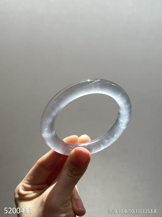 粗圆条玻璃种手镯【5200411】圈口53.8～具体价格微信咨询 商品图1