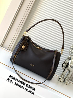 秋冬特惠💰1590 渠道级LV【全钢五金 MB163c01变码芯片】te级LV 全套包装 M26397深咖啡 本季 Express 中号手袋