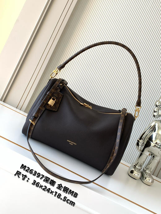 秋冬特惠💰1590 渠道级LV【全钢五金 MB163c01变码芯片】te级LV 全套包装 M26397深咖啡 本季 Express 中号手袋 商品图0