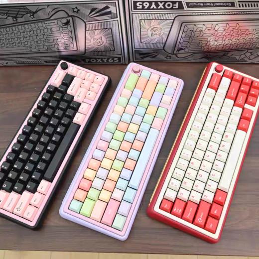 旺有引力65键机械键盘铝坨坨客制化三模无线蓝牙热插拔RGB背光 商品图1