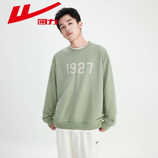 回力圆领卫衣男2025春秋新款美式复古无帽套头男生长袖宽松打底衫 商品图7