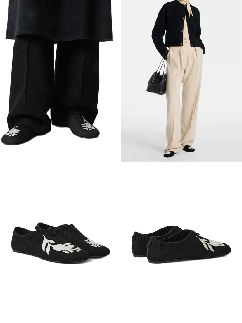 1122-2 松弛慵懒 lp秋冬 黑色羊绒面 鹿皮鞋垫 真皮底 可踩跟芭蕾鞋 轻便乐福鞋