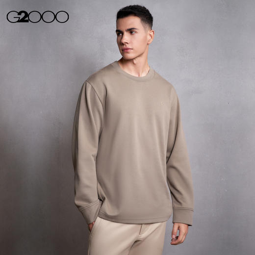 G2000男装FW25【棉质混纺】印花LOGO休闲合身剪裁针织衫58141021 商品图0