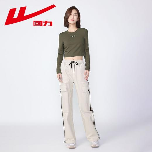 回力甜酷风T恤女圆领短款长袖2025秋季新款美式复古辣妹修身上衣 商品图9